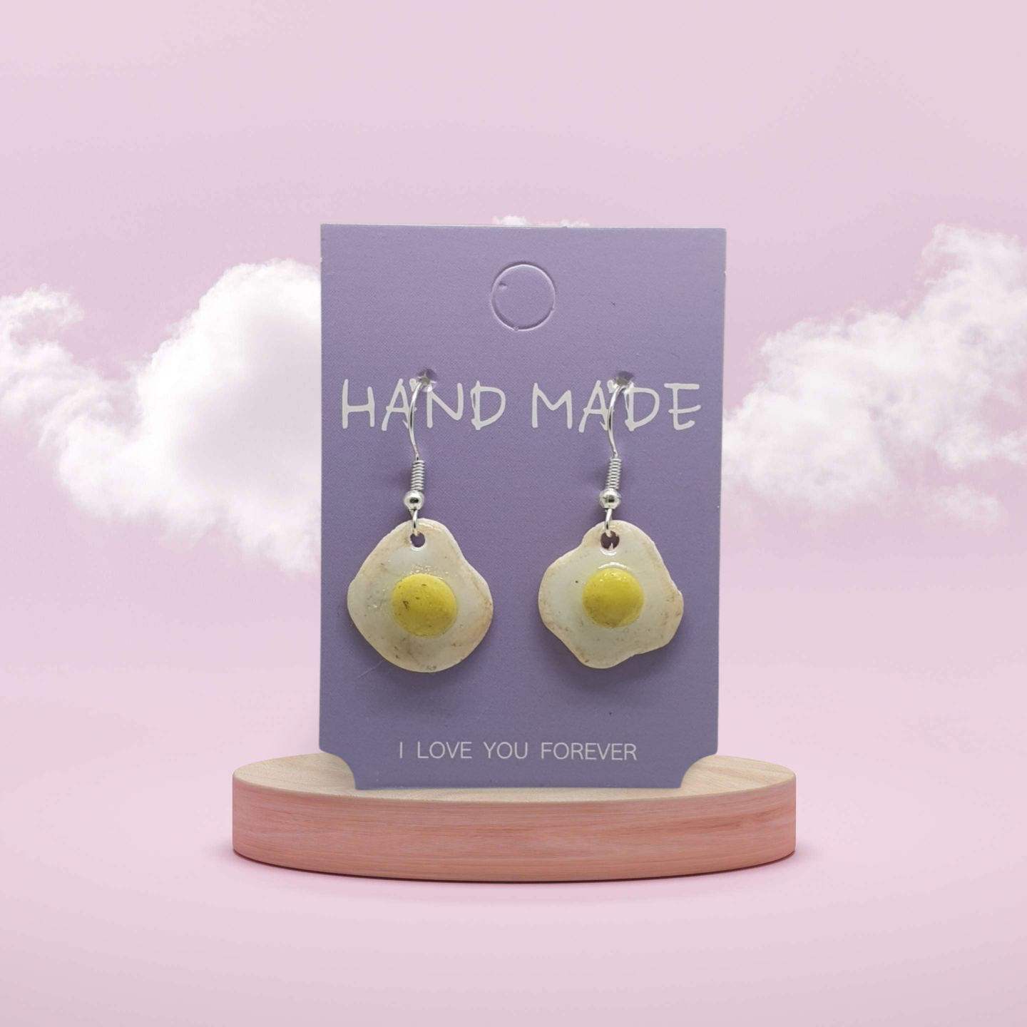 Gebakken ei oorbellen